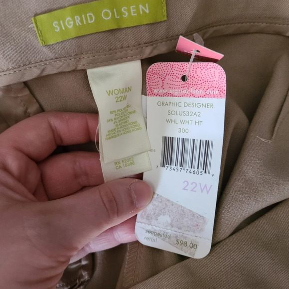 NWT Sigrid Olsen Wide Leg Short Length Business Casual Office Pants Size 22W - Picture 11 of 12